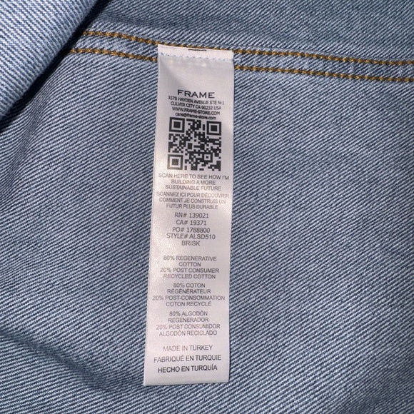 FRAME denim A-Line Shirt Dress in Brisk size XS - Picture 9 of 10